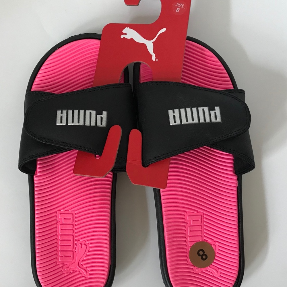 Puma slide Sandals size 8 adjustable Velcro